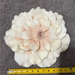 Elegant Cream and Pink Floral Wall Accent